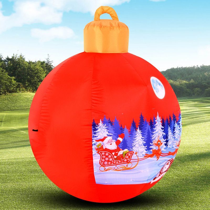 Oxford Cloth Inflatable Christmas Ball Air Led Light Decoration in Multiple Colors - with LED inflatable christmas ball