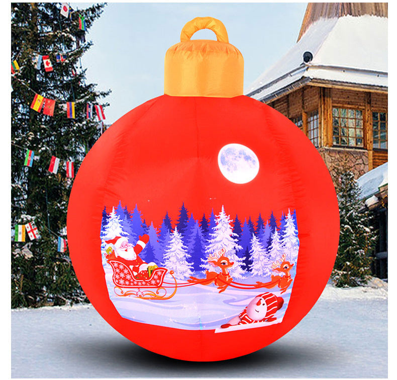 Oxford Cloth Inflatable Christmas Ball Air Led Light Decoration in Multiple Colors - with LED inflatable christmas ball
