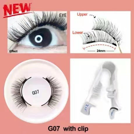 Packaged Magnetic Eyelashes with Eyelash Clip for Easy Application - pair packed magnetic eyelashes