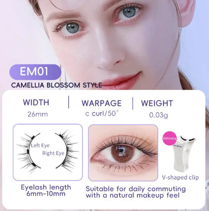 Packaged Magnetic Eyelashes with Eyelash Clip for Easy Application - pair packed magnetic eyelashes