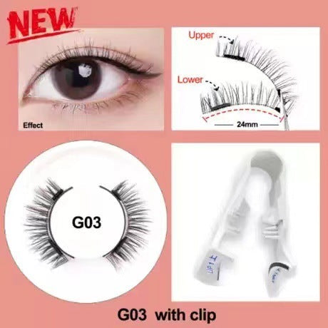 Packaged Magnetic Eyelashes with Eyelash Clip for Easy Application - pair packed magnetic eyelashes