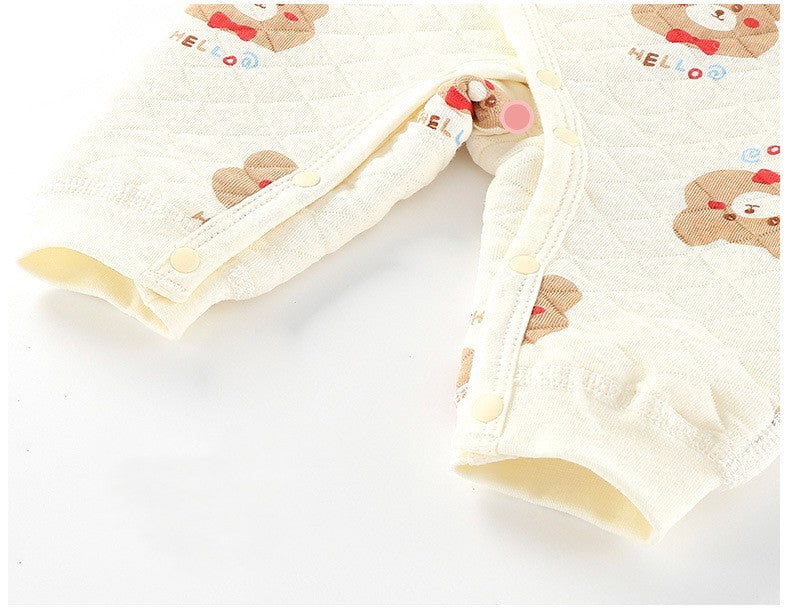 Padded Long Sleeve Baby Onesie - Padded Long Sleeve Baby Onesie in Main Fabric Cotton