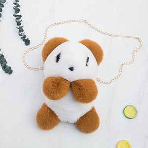 Panda plush diagonal bag - Panda Plush Bag for Stylish Cuddles on the Go