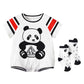 Panda Printing 0-3 Years Old Infants Baby Short Sleeved Kazakhstan - Panda Printing Adorable Outfits with X6580 White