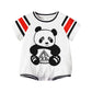 Panda Printing 0-3 Years Old Infants Baby Short Sleeved Kazakhstan - Panda Printing Adorable Outfits with X6580 White