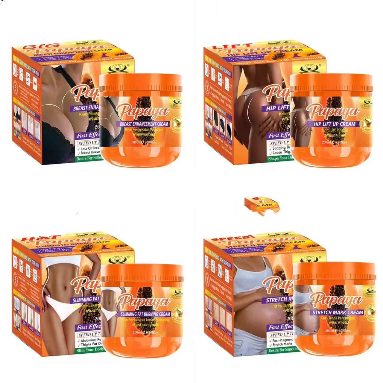 Papaya Feng Body Hip and Chest Enhancing Cream 200ml Fat Burning - Teleplus papaya feng body cream hip chest fengyun