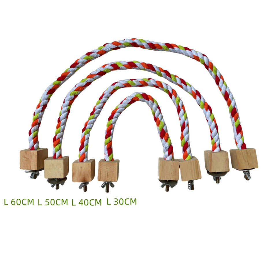 Parrot Climbing Rope Wooden Bird Ladder Toy for Cage Exercise and Play - Teleplus parrot climbing
