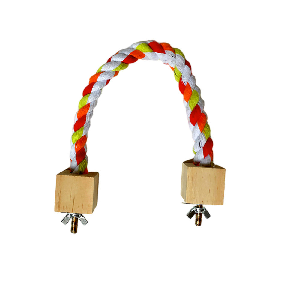 Parrot Climbing Rope Wooden Bird Ladder Toy for Cage Exercise and Play - Teleplus parrot climbing