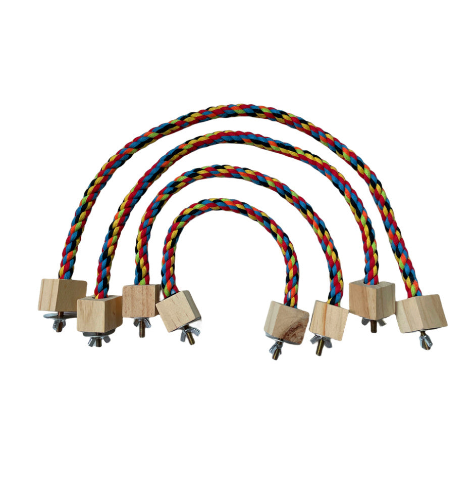 Parrot Climbing Rope Wooden Bird Ladder Toy for Cage Exercise and Play - Teleplus parrot climbing