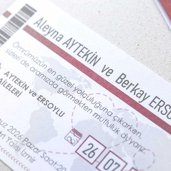 Passport Style Wedding Invitation with Boarding Pass for Destination Weddings Teleplus passport style wedding invitation