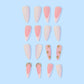 Patch Drop Shape Nail Art with Rhinestone False Nails and Glue Pack - patch drop shape nail art