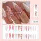 Patch Drop Shape Nail Art with Rhinestone False Nails and Glue Pack - patch drop shape nail art