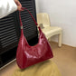 Patent Leather Glossy Shoulder Bag Fashion with Sequin Detail - Teleplus patent leather glossy shoulder bag fashion