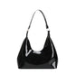 Patent Leather Glossy Shoulder Bag Fashion with Sequin Detail - Teleplus patent leather glossy shoulder bag fashion