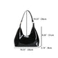 Patent Leather Glossy Shoulder Bag Fashion with Sequin Detail - Teleplus patent leather glossy shoulder bag fashion