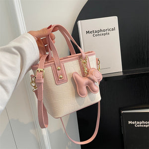 Pattern Shoulder Messenger Bag with Stone and Adjustable Straps - Teleplus stone pattern shoulder messenger bag