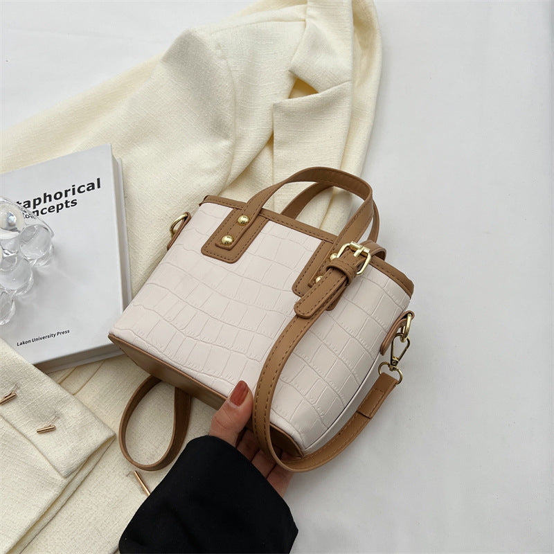 Pattern Shoulder Messenger Bag with Stone and Adjustable Straps - Teleplus stone pattern shoulder messenger bag