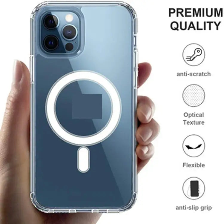 Transparent Magnetic Wireless Charger with Shockproof Heat Dissipation and Anti-Fall Design - PC Case transparent