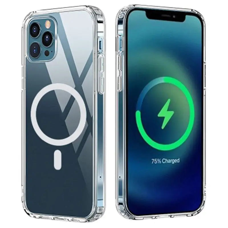 Transparent Magnetic Wireless Charger with Shockproof Heat Dissipation and Anti-Fall Design - PC Case transparent