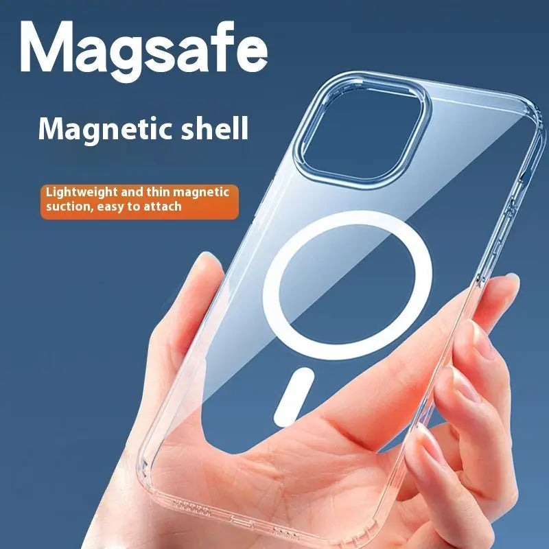 Transparent Magnetic Wireless Charger with Shockproof Heat Dissipation and Anti-Fall Design - PC Case transparent