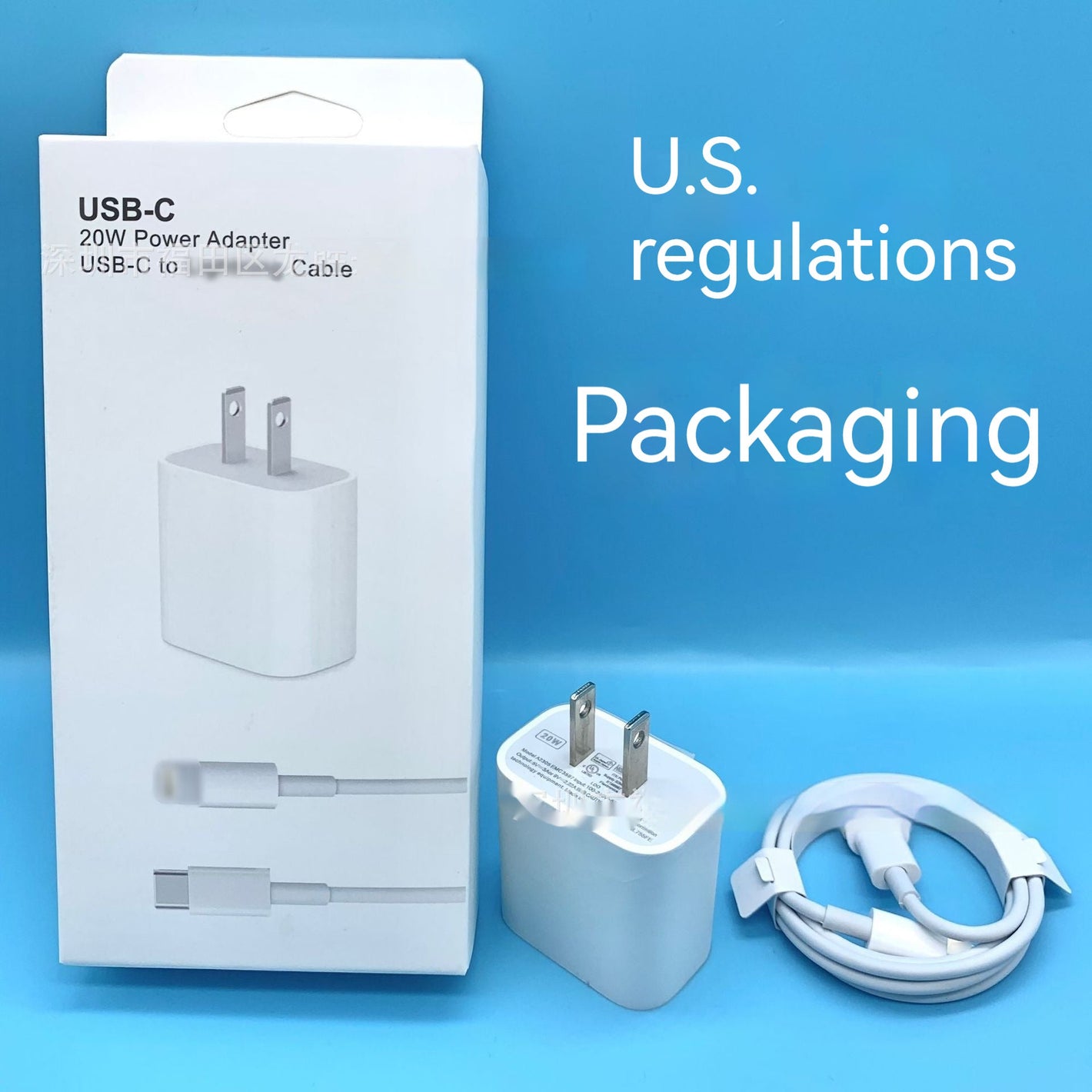 Fast Charge Lightning Cable 1m with PD20W Charger for United States - Like a Pro PD20w Speedy Plug united states chf