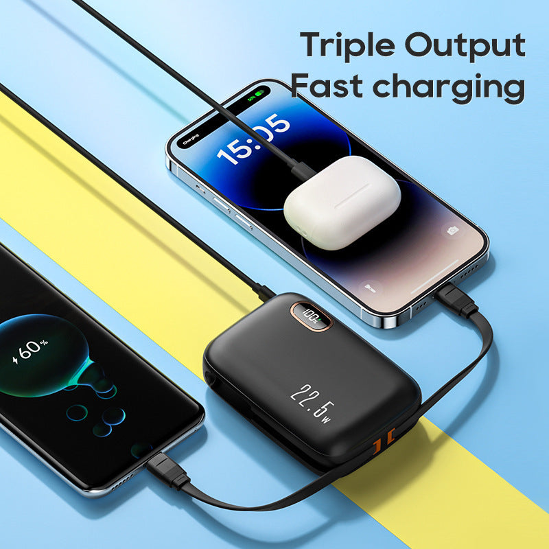 PD22.5W Fast Charging Digital Display Mobile Power Supply With Cable - PD22.5W Fast Charging Digital Display Power Bank