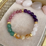 Natural Stone Bracelet with Peach Blossom and Design for Women - peach blossom natural stone bracelet