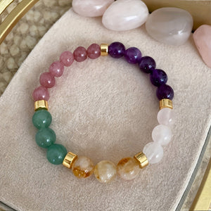 Natural Stone Bracelet with Peach Blossom and Design for Women - peach blossom natural stone bracelet
