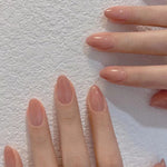 Peach Gradient Nude Glitter Removable Nail Patches with Jelly Gel and Gift - Teleplus peach gradient nude fine glitter