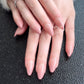 Peach Gradient Nude Glitter Removable Nail Patches with Jelly Gel and Gift - Teleplus peach gradient nude fine glitter