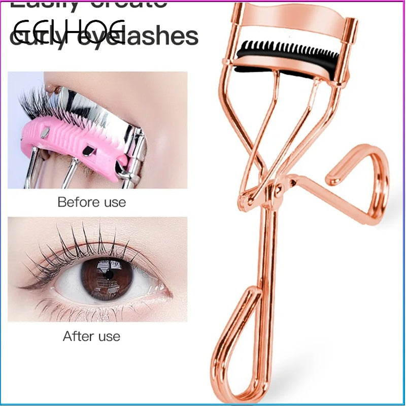 Peach Heart Fan Eyelash Curler with Comb for Easy Curling and Portable - Teleplus comb eyelash curler peach heart fan