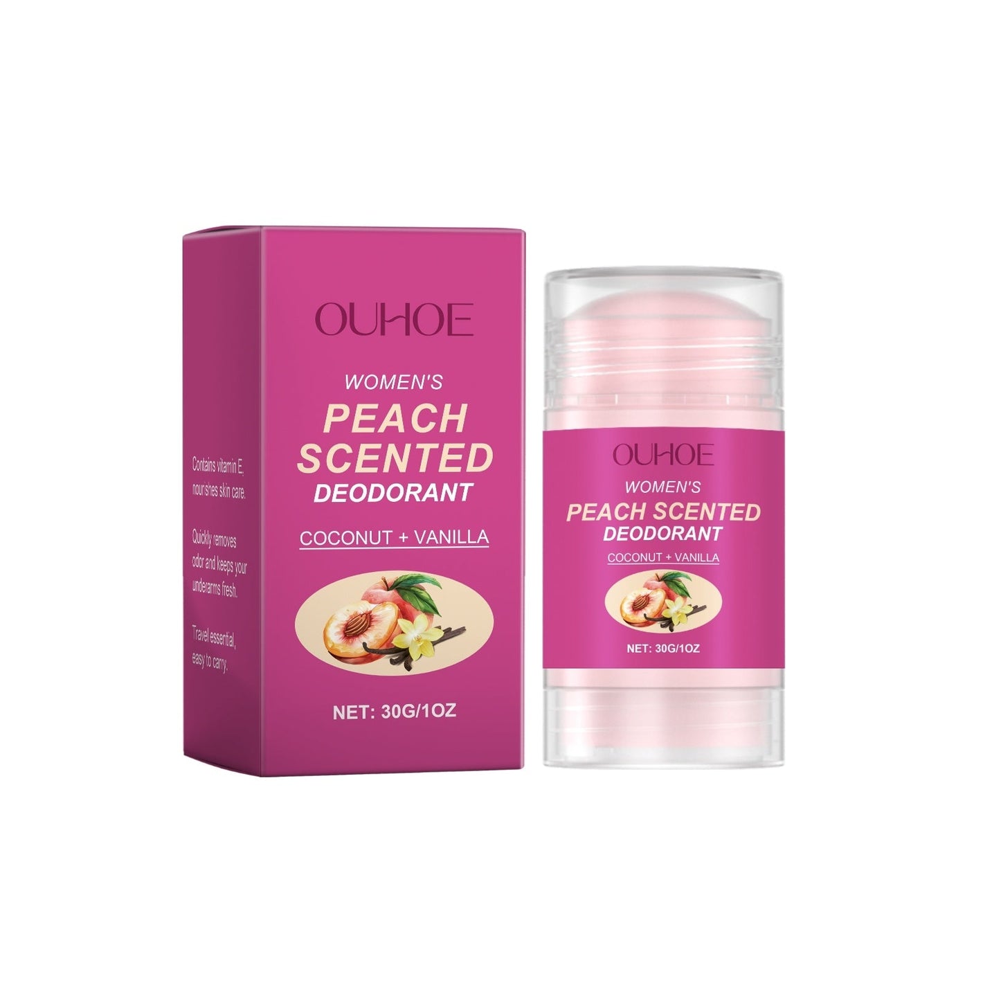 Peach Scented Deodorant with White Beeswax Coconut and Vanilla Extract - peach scented deodorant white beeswax extract