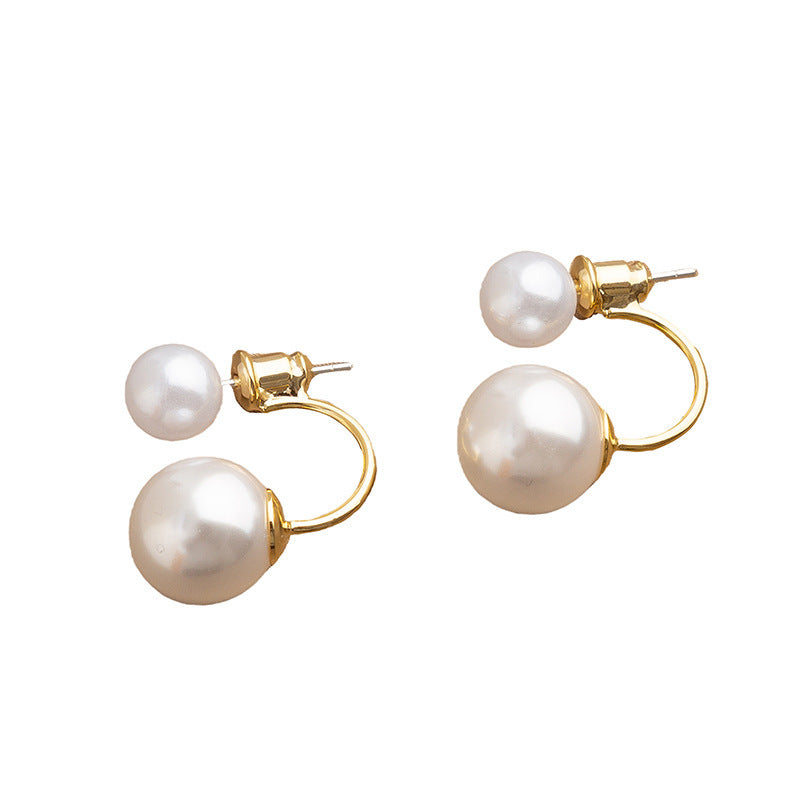 Pearl Dual-wear Special-interest Design 925 Silver Stud Earrings - Pearl Dual Purpose Earrings for Bling and Zing