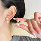 Pearl Dual Purpose Earrings in Sterling Silver with Zircon and Red Accents - for Bling Zing united states chf pearl dual
