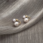 Pearl Dual Purpose Earrings in Sterling Silver with Zircon and Red Accents - for Bling Zing united states chf pearl dual
