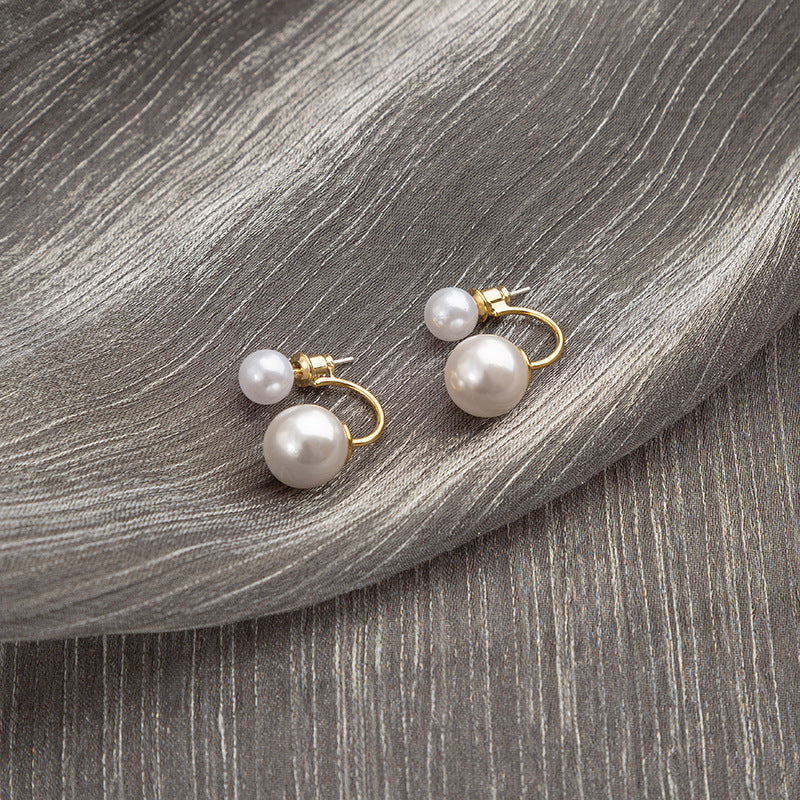 Pearl Dual-wear Special-interest Design 925 Silver Stud Earrings - Pearl Dual Purpose Earrings for Bling and Zing