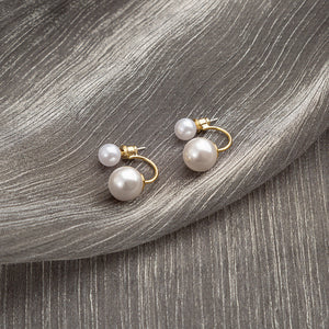 Pearl Dual Purpose Earrings in Sterling Silver with Zircon and Red Accents - for Bling Zing united states chf pearl dual