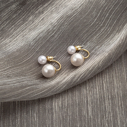 Pearl Dual Purpose Earrings in Sterling Silver with Zircon and Red Accents - for Bling Zing united states chf pearl dual