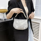 Pearl Special Imitation Diamond Handbag with PVC Oval Design - Teleplus for Women pearl special imitation diamond