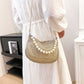 Pearl Special Imitation Diamond Handbag with PVC Oval Design - Teleplus for Women pearl special imitation diamond