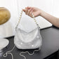 Pearl Special Imitation Diamond Handbag with PVC Oval Design - Teleplus for Women pearl special imitation diamond