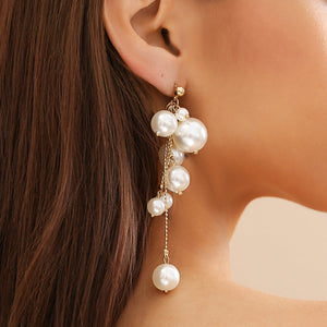 Electroplating Pearl Tassel Earrings for Women in United States CHF Style - Earring Goals Tassels That Dazzle