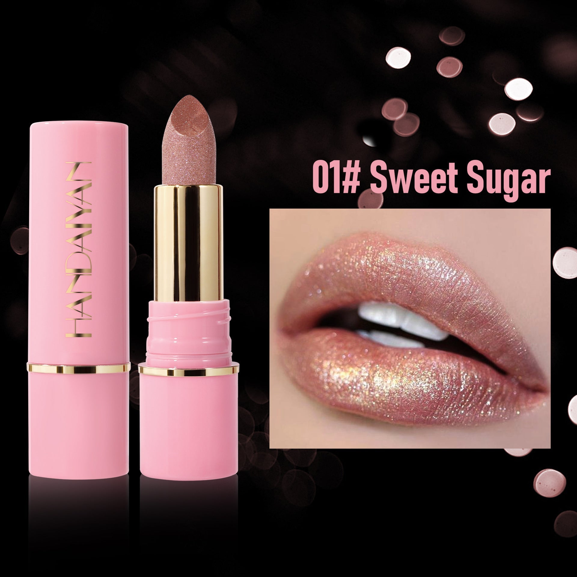 Pearlescent Lipstick Set with Nourishing Moisturizing Colors in 8 Shades - Teleplus colors nourishing moisturizing