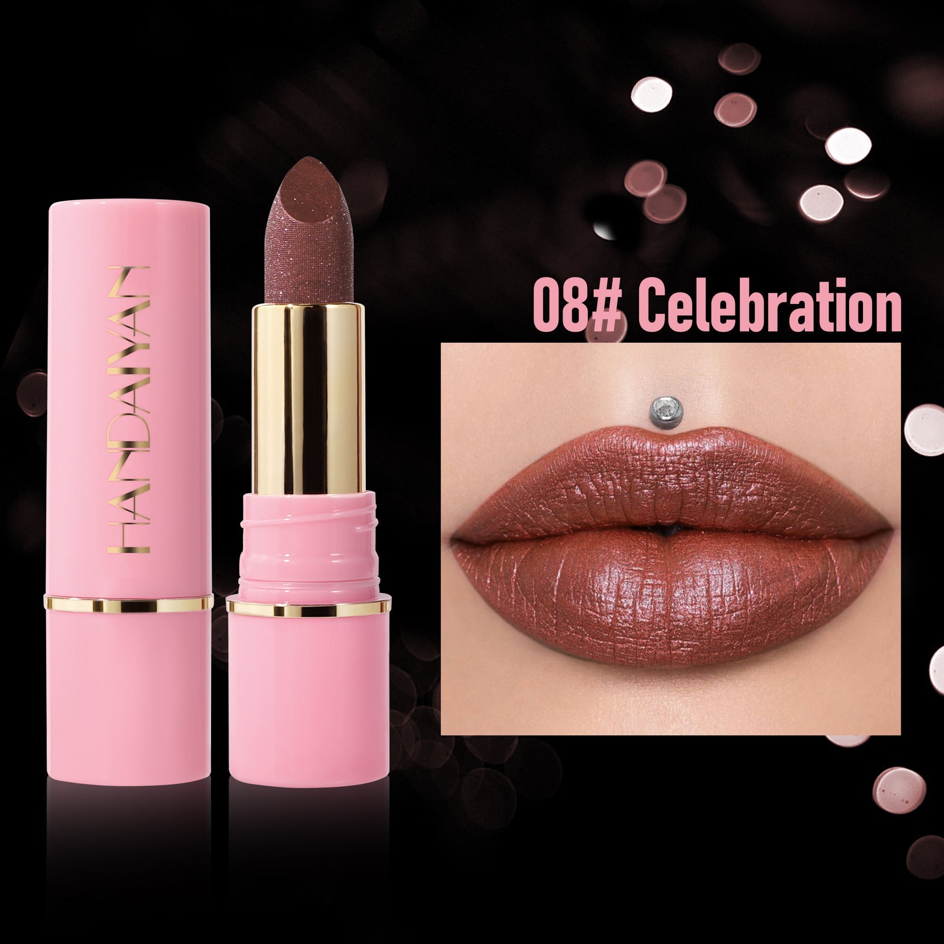 Pearlescent Lipstick Set with Nourishing Moisturizing Colors in 8 Shades - Teleplus colors nourishing moisturizing