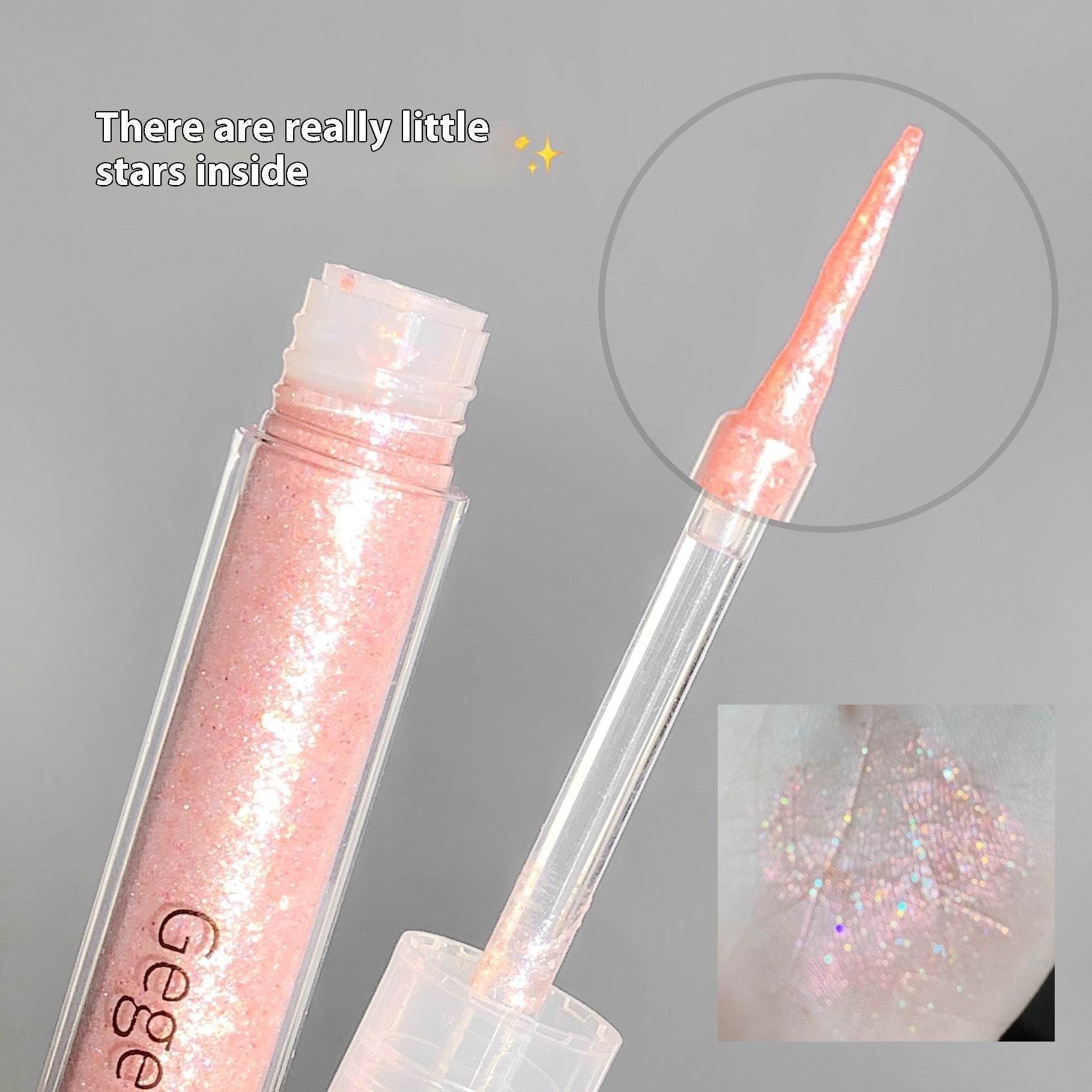 Pearlescent Liquid Eye Shadow Set with White Peach Diamond and Pink Taro Star - Teleplus liquid eye shadow white peach