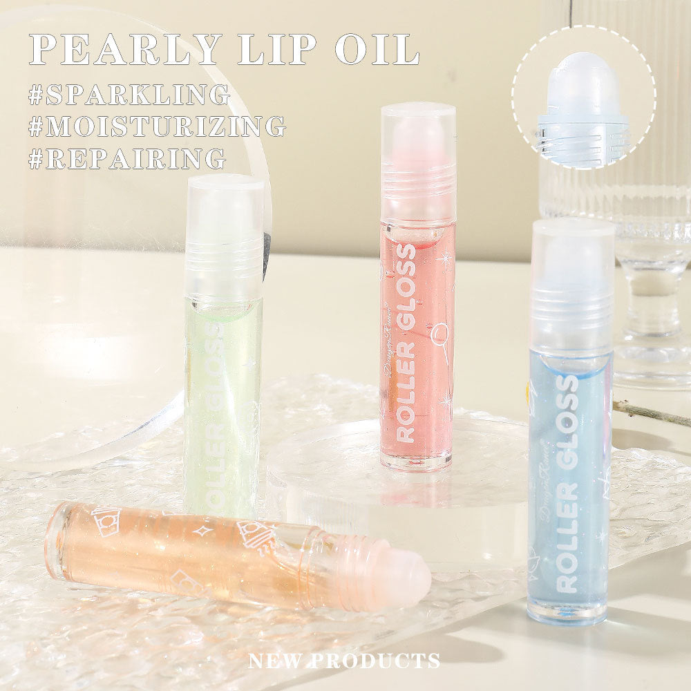 Pearlescent Transparent Lip Gloss with Single Sequin Finish - Teleplus pearlescent transparent lip gloss