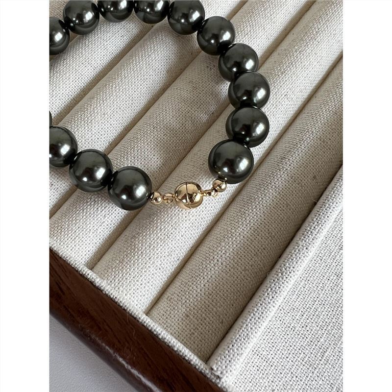 Perfect Circle Artificial Australian White Pearl Bracelet Fashion Real Hemp Tahidi Black Pearl - Perfect Circle Pearl