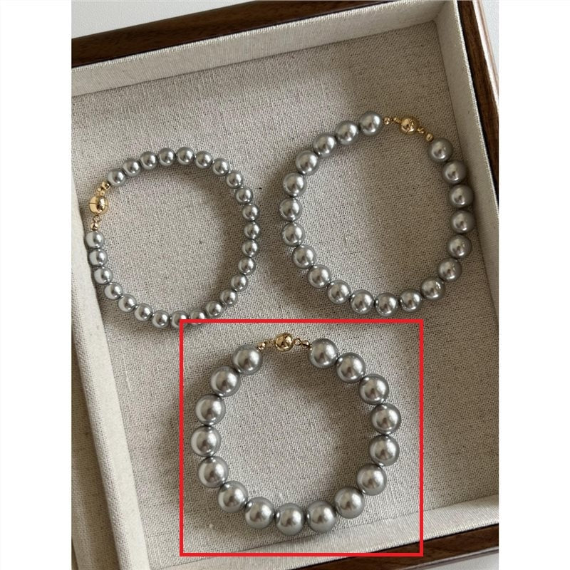 Perfect Circle Artificial Australian White Pearl Bracelet Fashion Real Hemp Tahidi Black Pearl - Perfect Circle Pearl