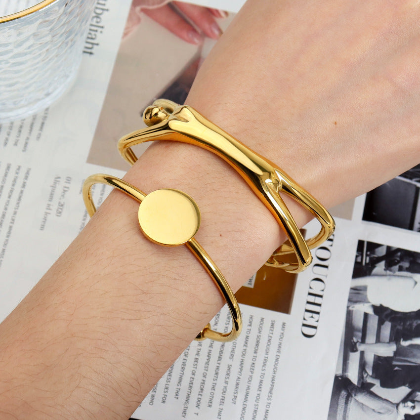 Personality Punk Ins Style Bracelet - Personality Punk Ins Style Bracelet in Gold Stainless Steel