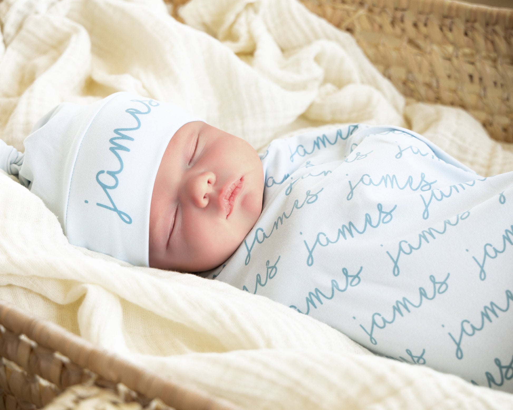 Personalized Baby Swaddle Blanket - Swaddle Blanket with Font Choice for Stylish Newborns